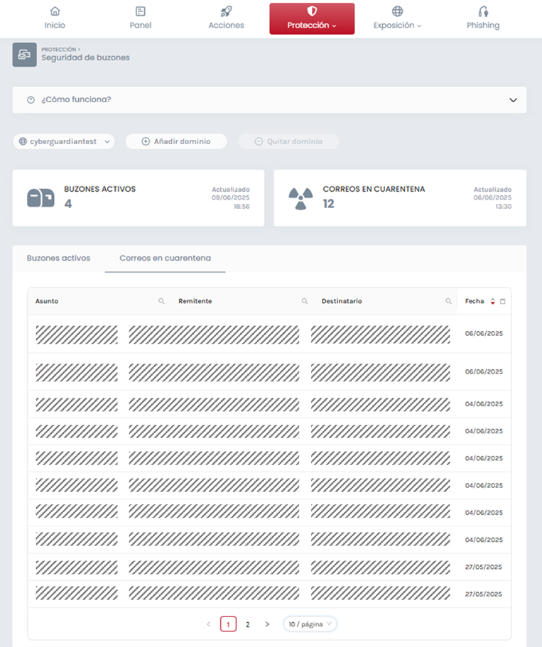 Email quarantine ES1